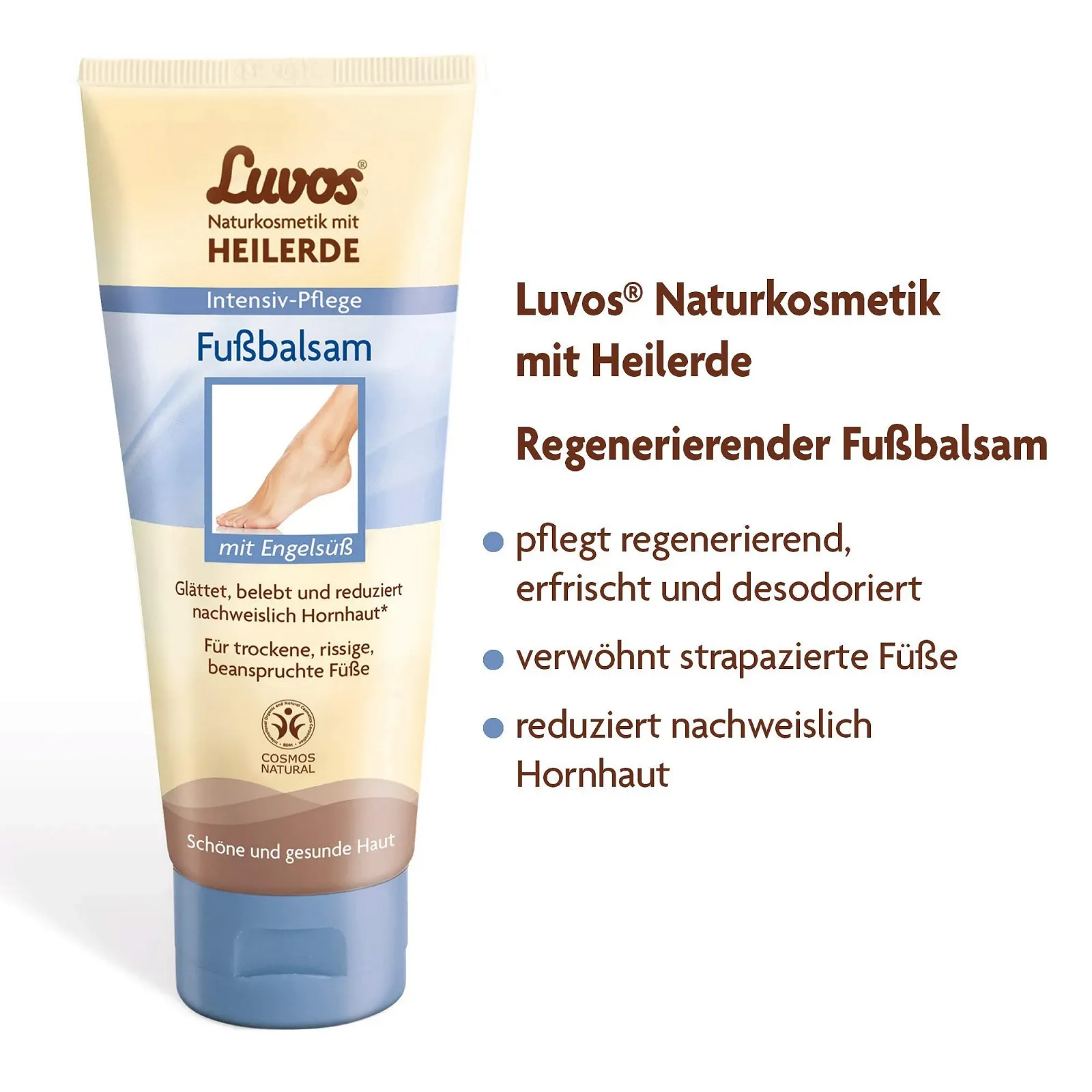 Крем для ног Luvos Healing Clay Intensive Care от мозолей веганский 75 мл, фото №3