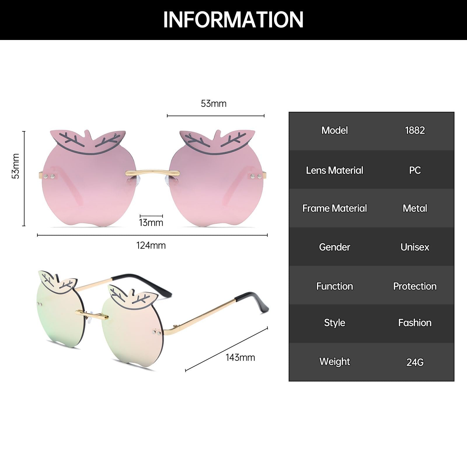 Сонцезахисні окуляри YAMEIZE Без оправи, фото №3