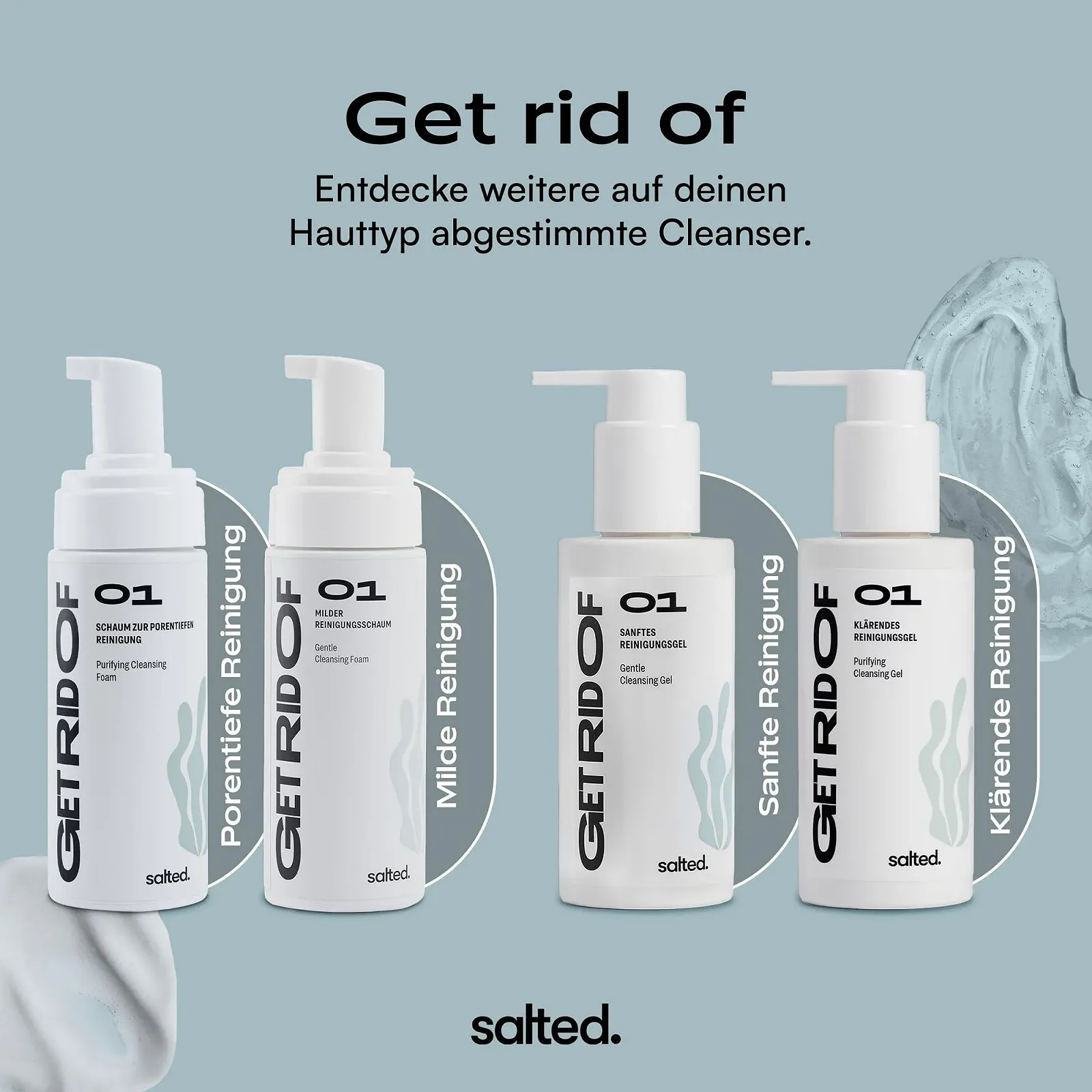 Пінка для глибокого очищення обличчя salted. 150 мл для свіжої та очищеної шкіри. Для жирної та комбінованої шкіри, фото №4 Пінка для глибокого очищення обличчя salted. 150 мл для свіжої та очищеної шкіри. Для жирної та комбінованої шкіри, фото №4