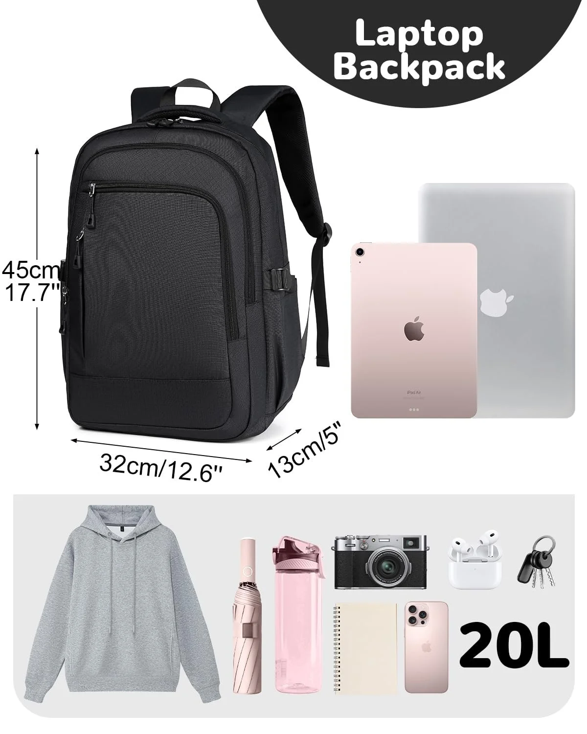 Рюкзак для ноутбука 15.6 дюймів Tote Black, фото №2