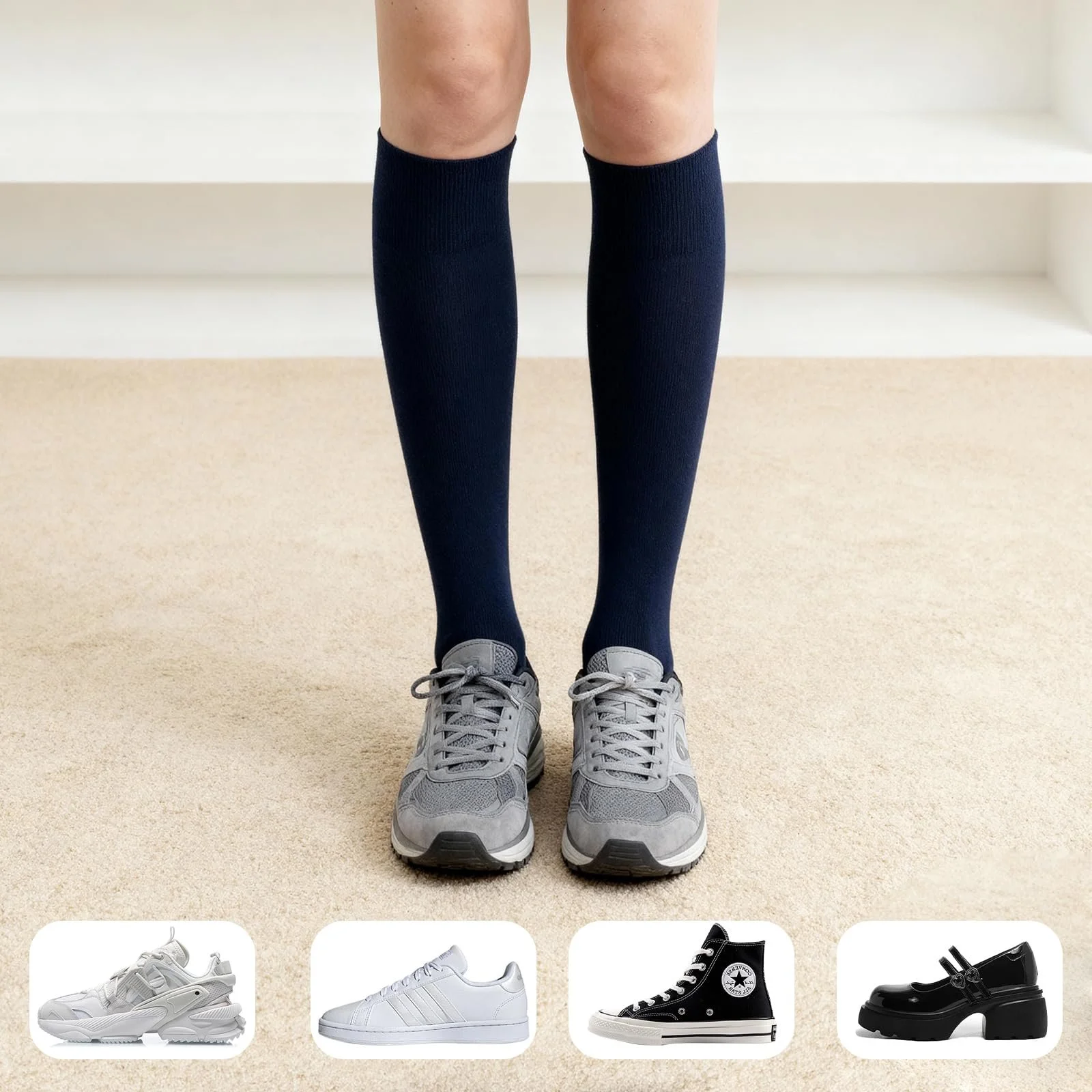 Шкарпетки до коліна ZAKASA для чоловіків та жінок, 4 пари, фото №7 Шкарпетки до коліна ZAKASA для чоловіків та жінок, 4 пари, фото №7