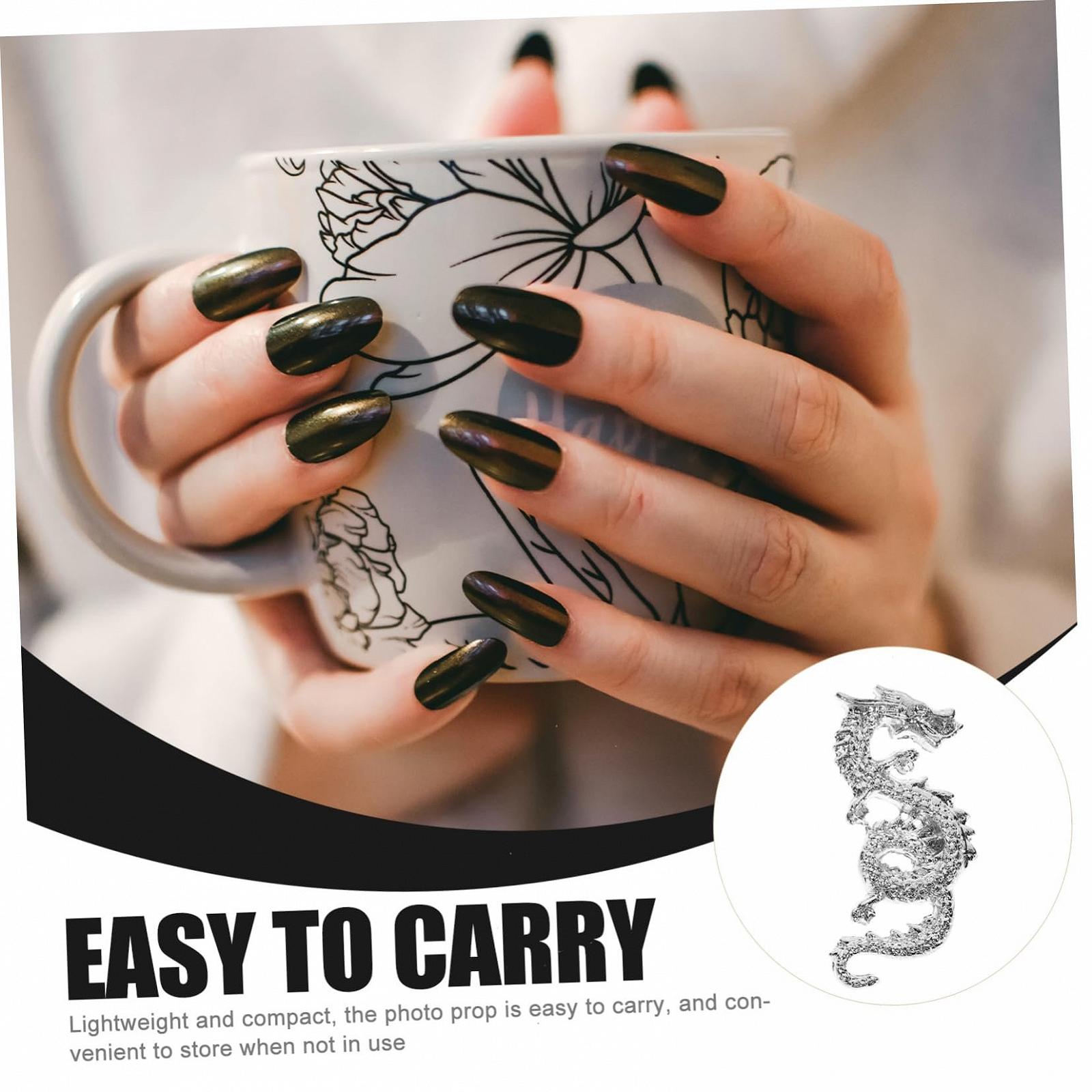 Підвіска для нігтів Healeved Dragon, сріблястий сплав,, фото №5