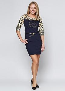 Платье Elisabetta Franchi 38 Синий (BG-31793-DRESS_Blue) - Фото 1