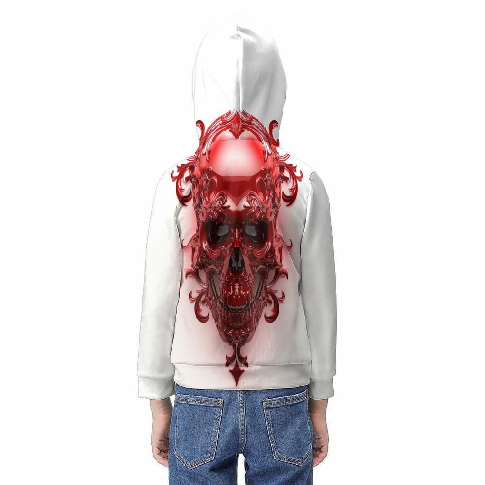 Худі KHHKJBVCE Череп, 3D худі для дівчат і хлопчиків з кишенею, фото №6