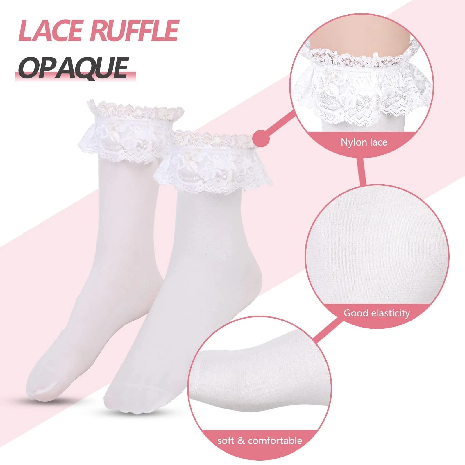 Шкарпетки з рюшами SATINIOR Жіночі, фото №3