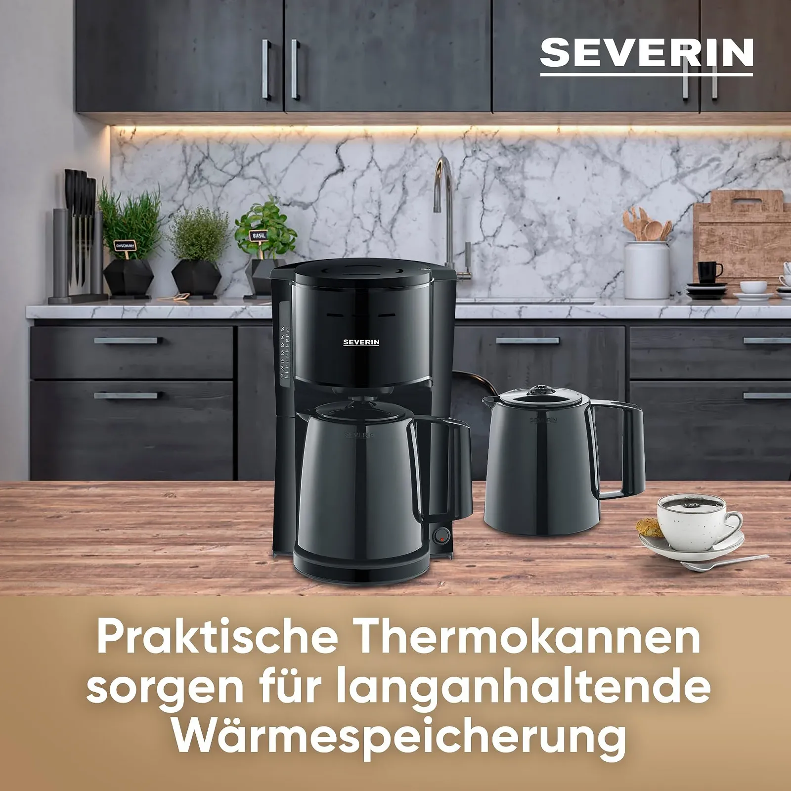 Фильтр Кофеварка SEVERIN KA 9307 с 2 термокувшинами, Черный, фото №3 Фильтр Кофеварка SEVERIN KA 9307 с 2 термокувшинами, Черный, фото №3