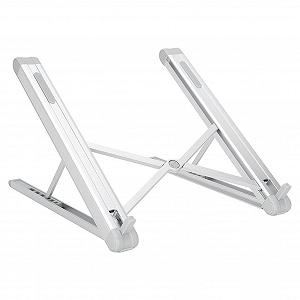 Подставка для планшета складная телескопическая портативная с регулировкой угла наклона алюминиевый сплав серебристая synthetic.ua - Фото 1