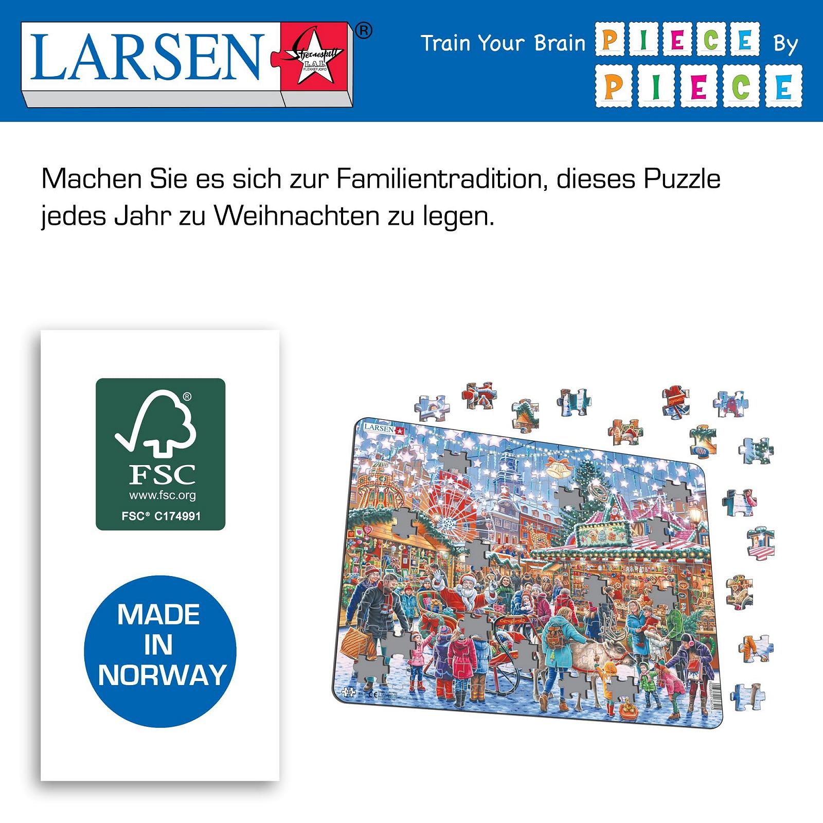 Пазл-рамка Larsen EA3 Christmas Market 140 деталей для дітей та дорослих від 6 років, фото №5