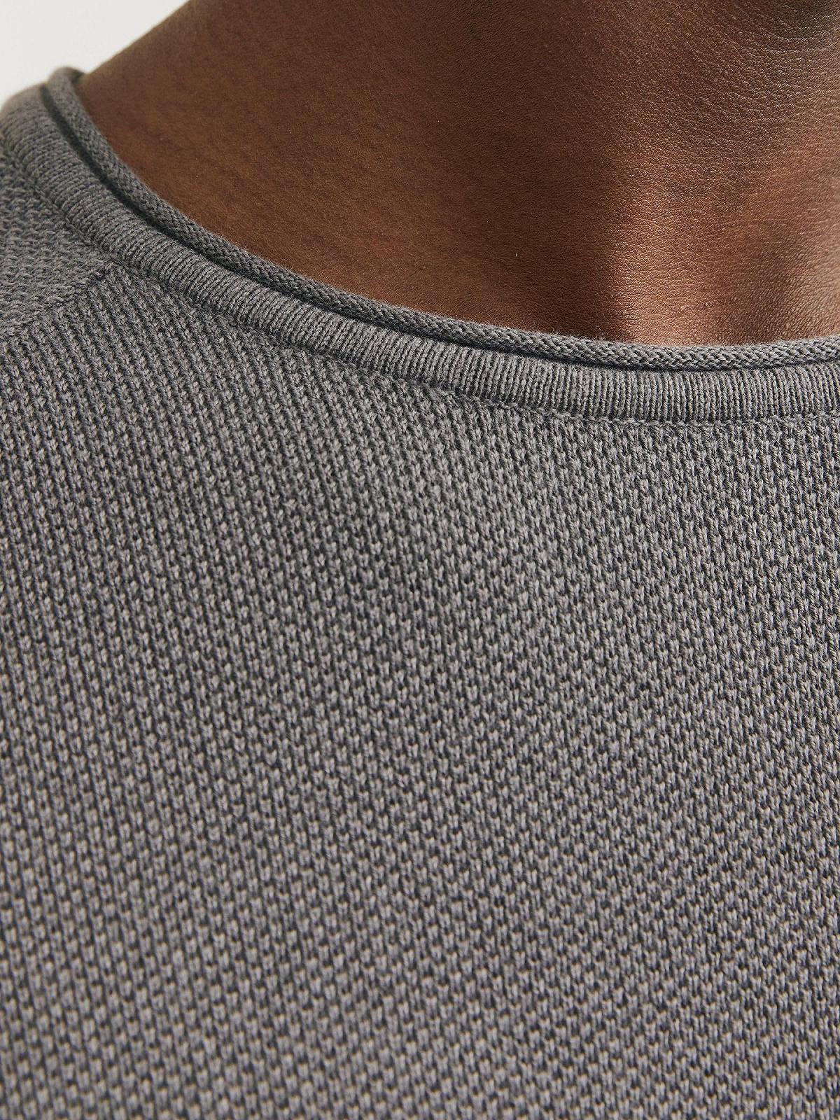 Джемпер JACK & JONES JJEHILL Чоловічий В'язаний З круглим вирізом Базовий З довгими рукавами Бавовняна сорочка, фото №6