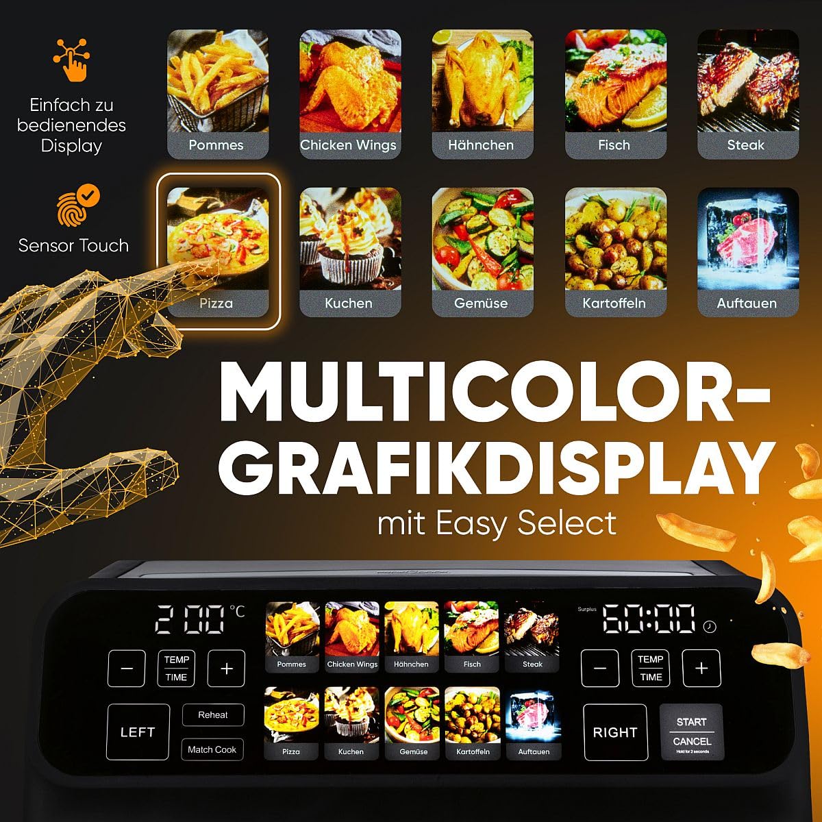 Фритюрница ProfiCook PC-FR 1287 H 8L Double Chamber с цветным дисплеем, фото №2