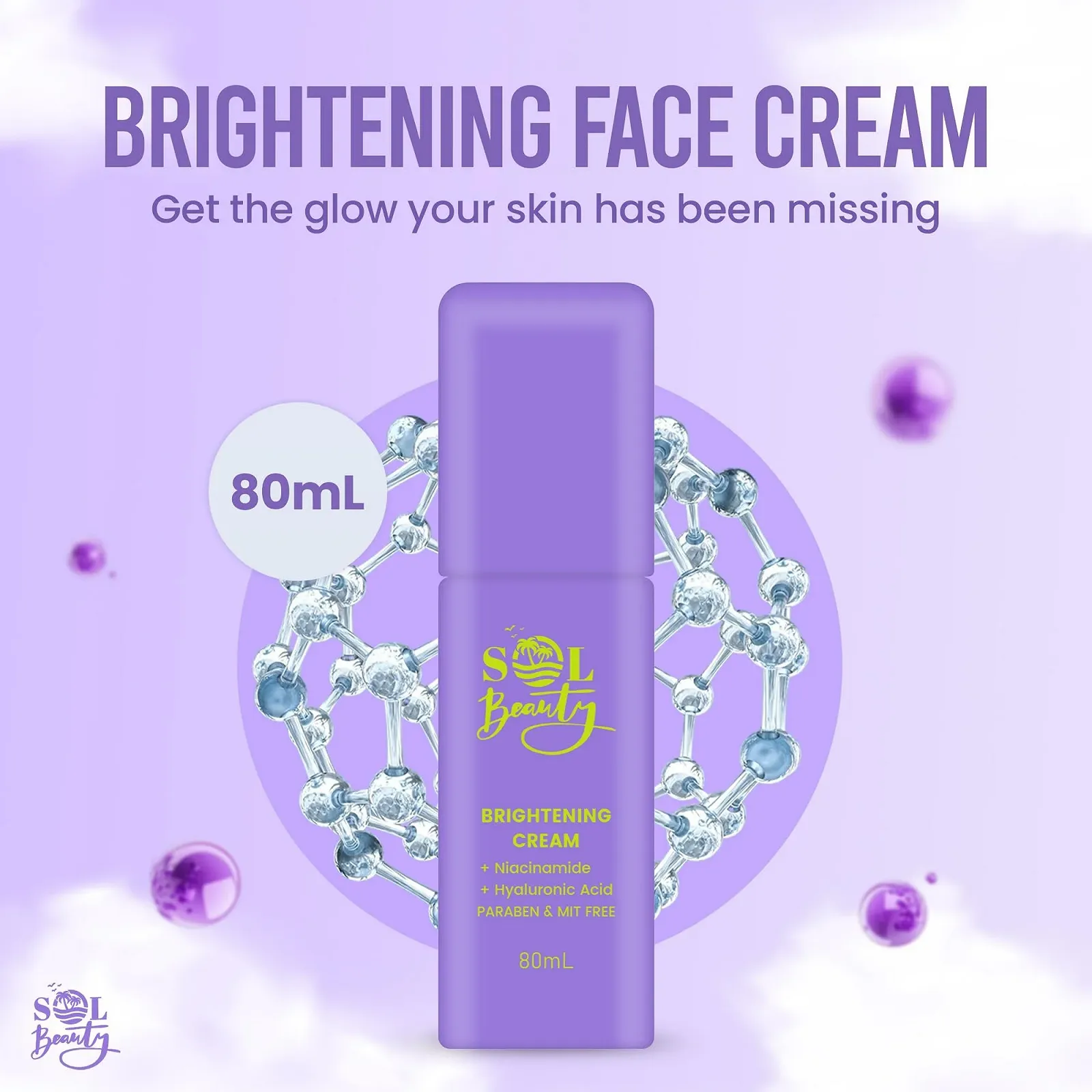 Денний крем Sol Beauty Brightening освітлювальний 80 мл, фото №6