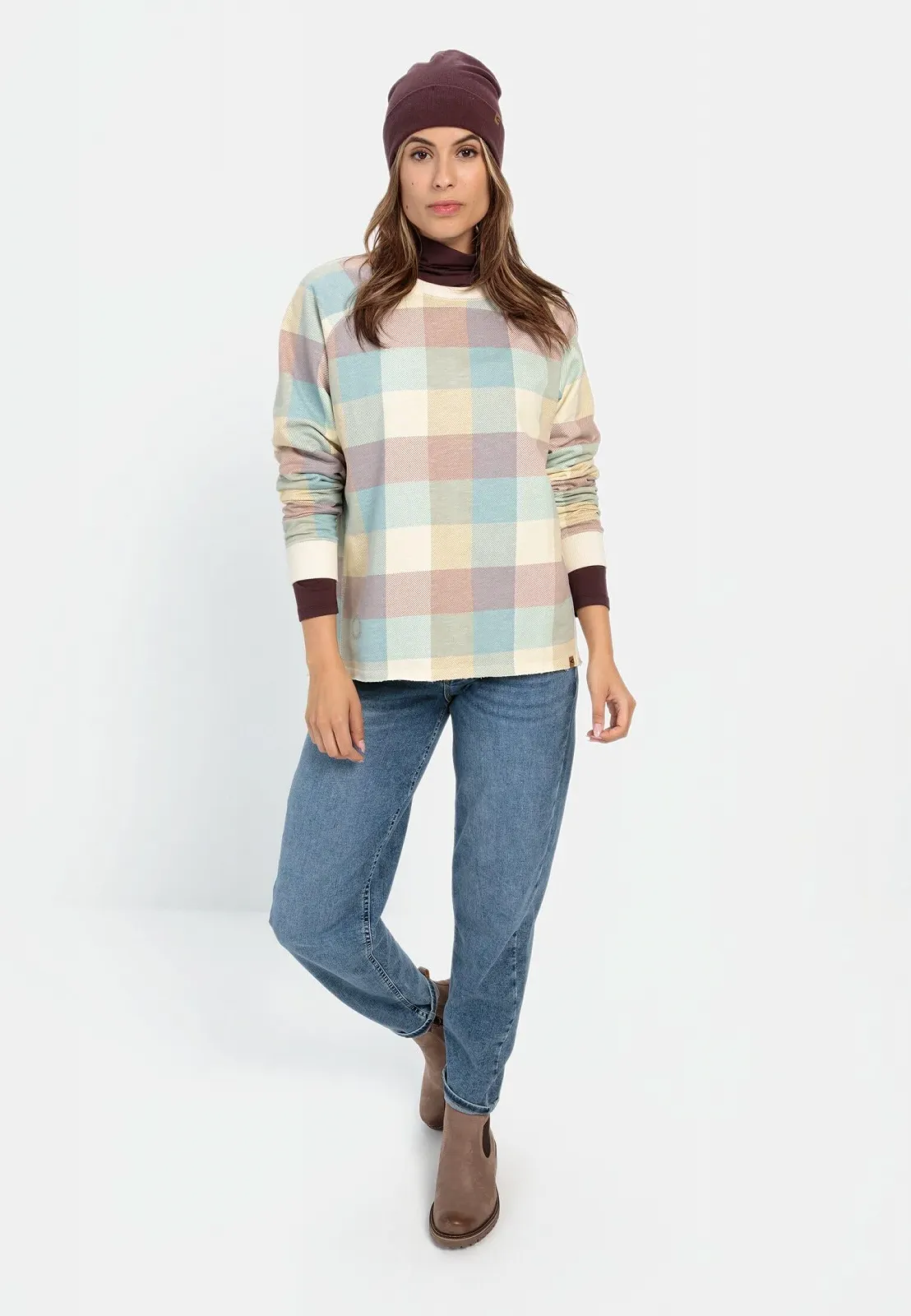 Жіноча Толстовка camel active в клітинку, фото №4