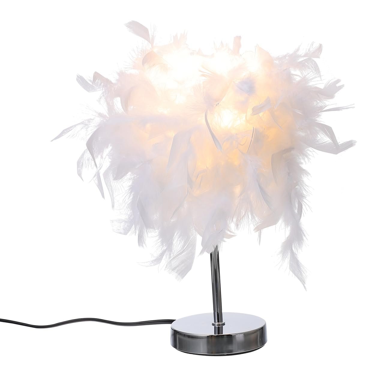 Настільна лампа UKCOCO з пір’ям White European Plug, фото №1