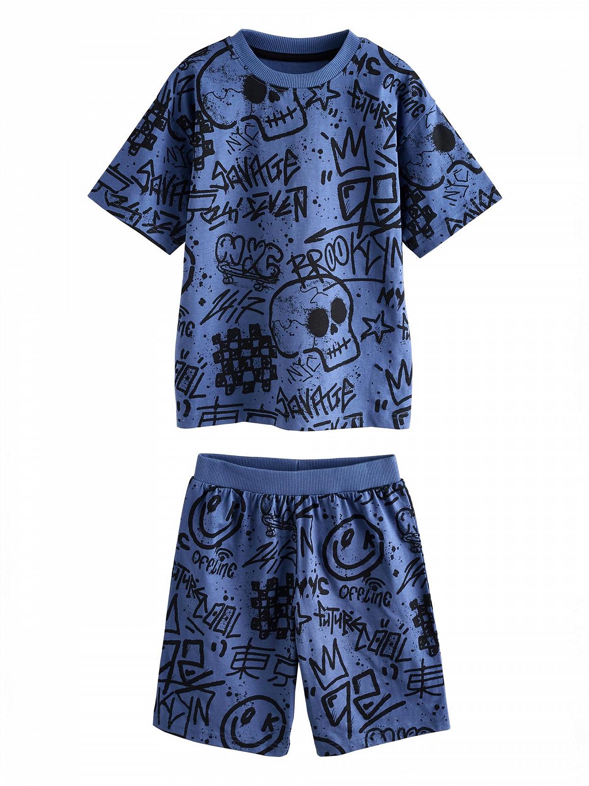 Піжама NEXT з шортами, 3 шт, 100% бавовна, фото №5