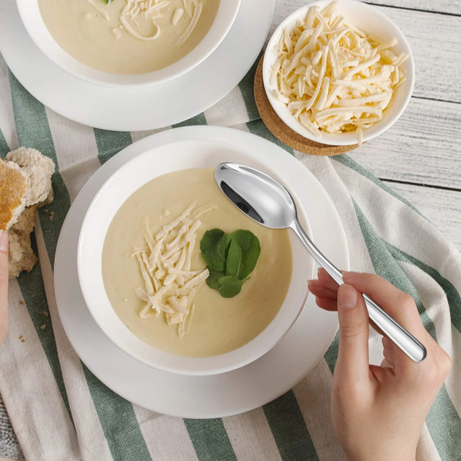 Ложка для супу з нержавіючої сталі Набір з 6 штук (нержавіюча сталь 18/10), фото №5