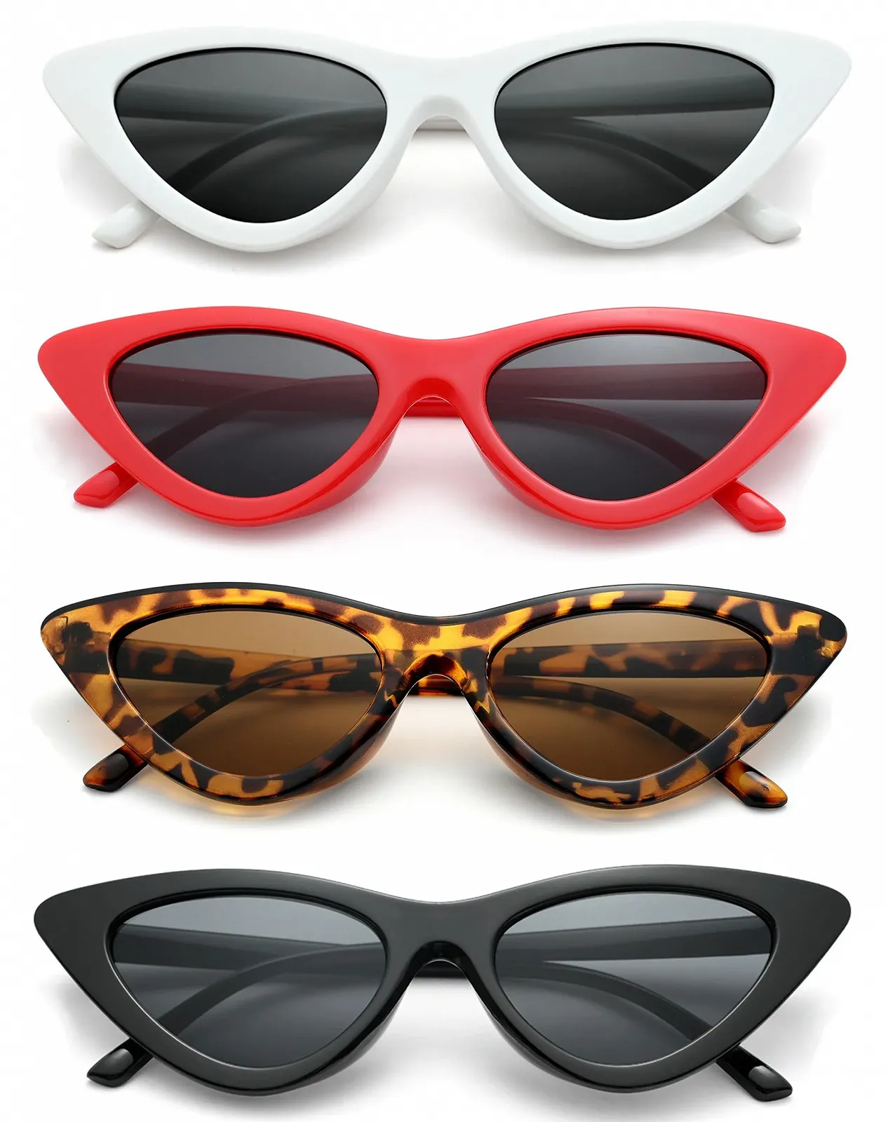 Сонцезахисні окуляри Котяче око Unning Набір з 4 штук Вінтажні Ретро Тонкі, фото №1