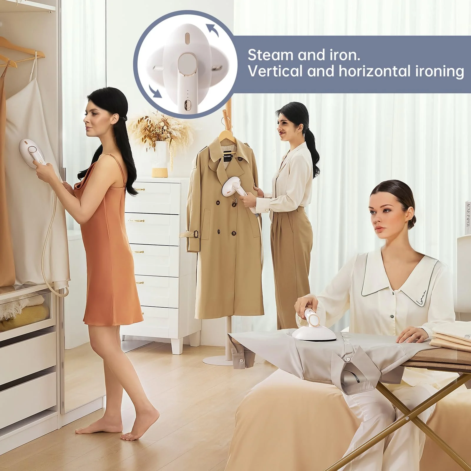 Вертикальный отпариватель 1500 Вт 400 мл Белый, фото №5