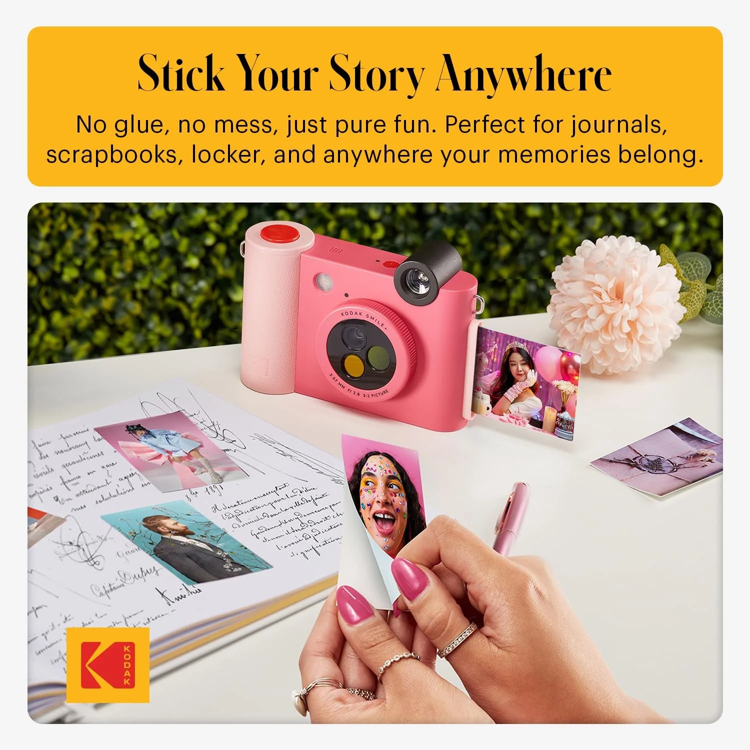 Цифровая камера мгновенной печати и принтер Kodak Smile+ 10MP Bluetooth Fuchsia, фото №7
