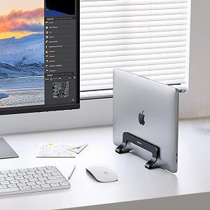 Вертикальная Подставка UGREEN Алюминиевая Вертикальная Подставка для Ноутбука, Экономия Места, Подставка для Ноутбука с Термическим Основанием для Ноутбуков, MacBook Air, Pro, Samsung, iPad, Планшетов synthetic.ua - Фото 1