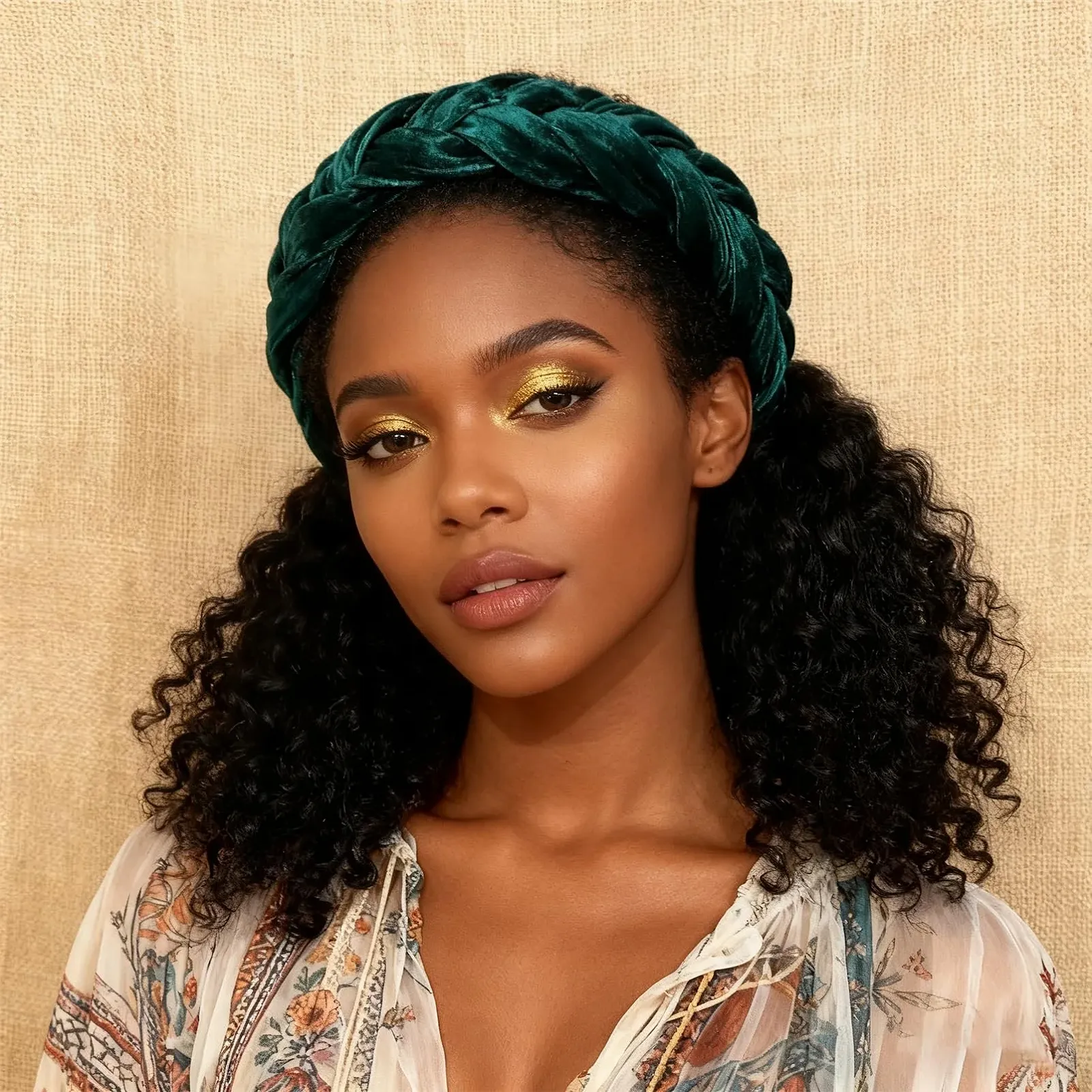 Обруч для волос плетеный для женщин, фото №6