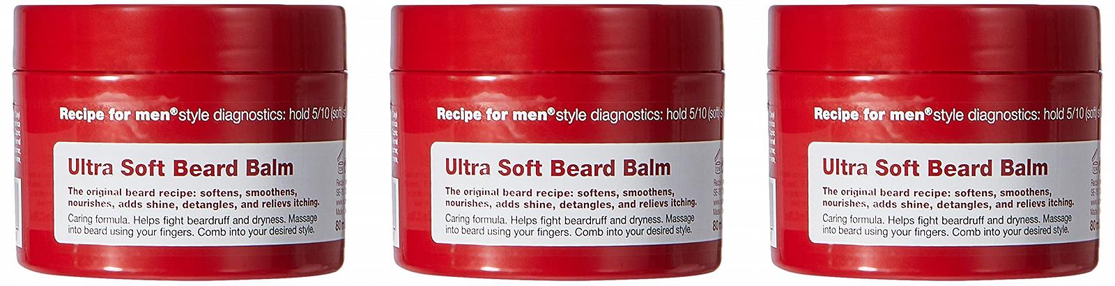 Бальзам Recipe For Men Trio Pack для бороды Более нежный, Питательный, Распутывающий для бороды и снимает зуд Упаковка из 3, фото №3
