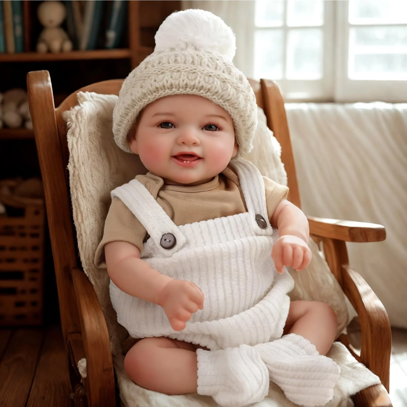 Кукла детская BABESIDE Reborn Mia 43 см реалистичная новорожденная девочка с мягким телом и милой улыбкой, как настоящий ребенок с реалистичной кожей, фото №4