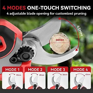 Сучкоріз акумуляторний ONEVAN, діаметр різу 30 мм, червоний (2 акумулятори) synthetic.ua - Фото 1