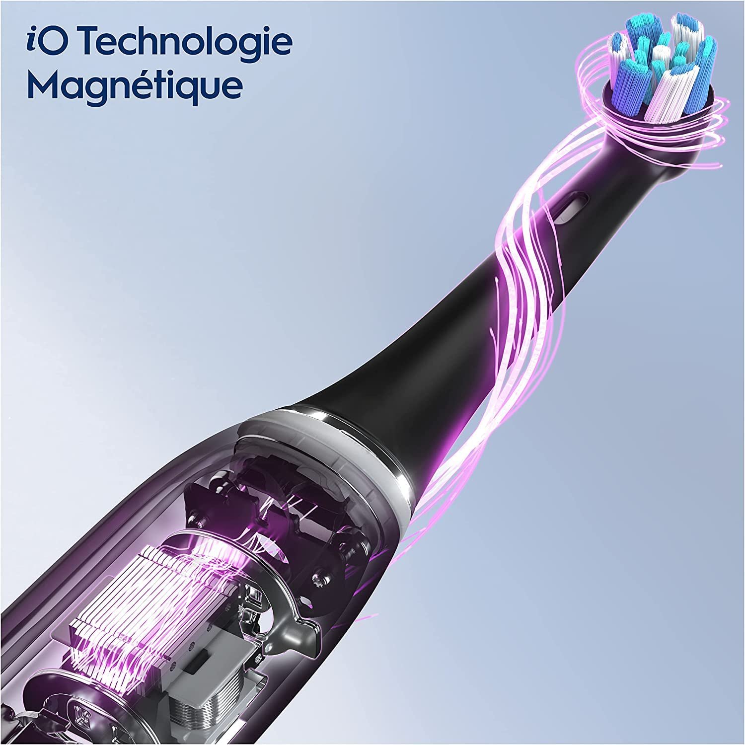 Зубная щетка электрическая Oral-B iO Series 9 с искусственным интеллектом, перезаряжаемая, 1 основное устройство, 1 насадка и 1 дорожный футляр, черная, фото №3
