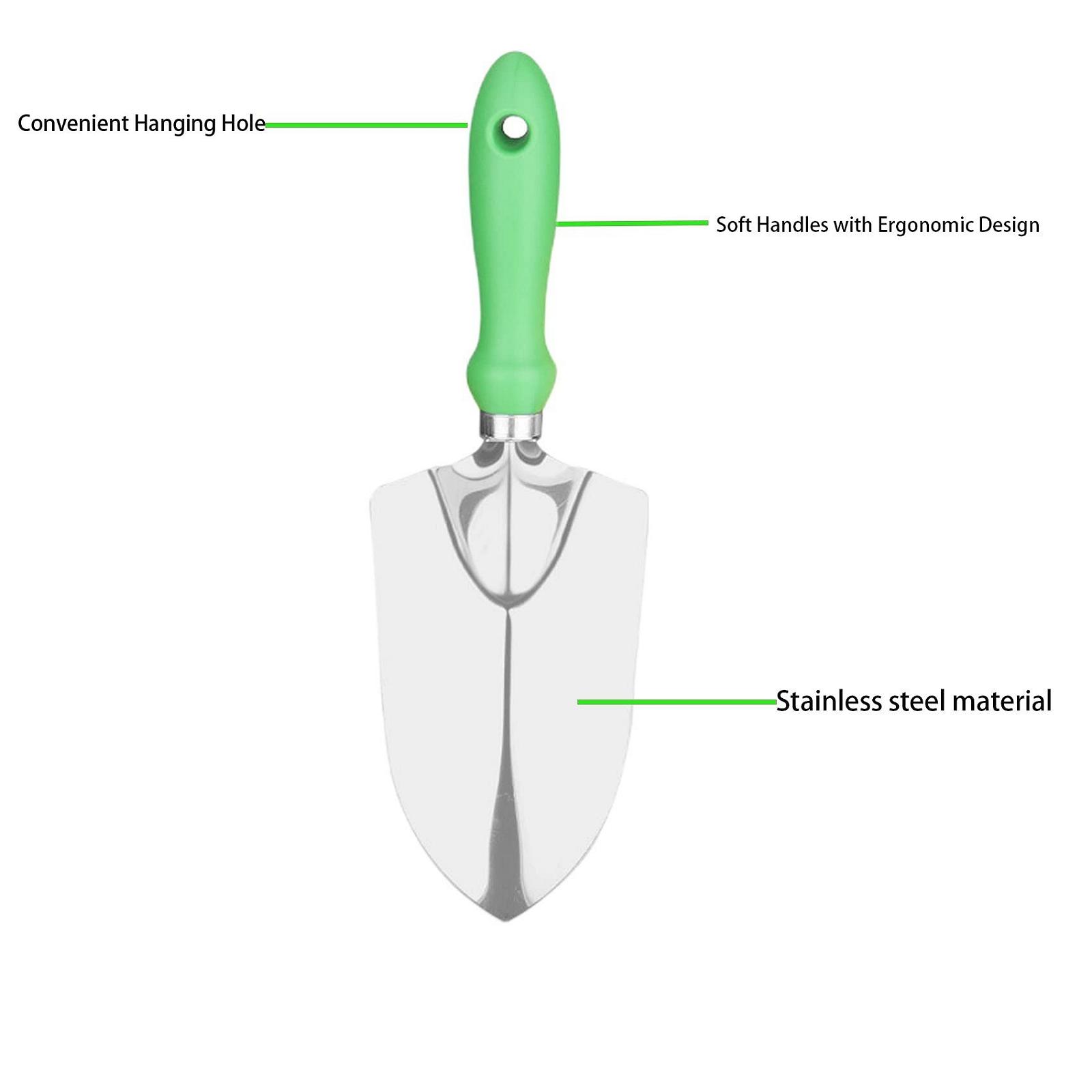 Лопата совковая садовая ручная Сверхпрочная нержавеющая сталь Эргономичная ручка для садоводства, прополки, пересадки и копания Зеленый, фото №6