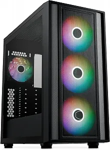 Корпус Cooler Master MasterBox 600 / без БП / Mid-Tower / E-ATX / 3x140mm ARGB + 1x120mm / USB-C / Поддержка задних разъемов / Черный synthetic.ua - Фото 1
