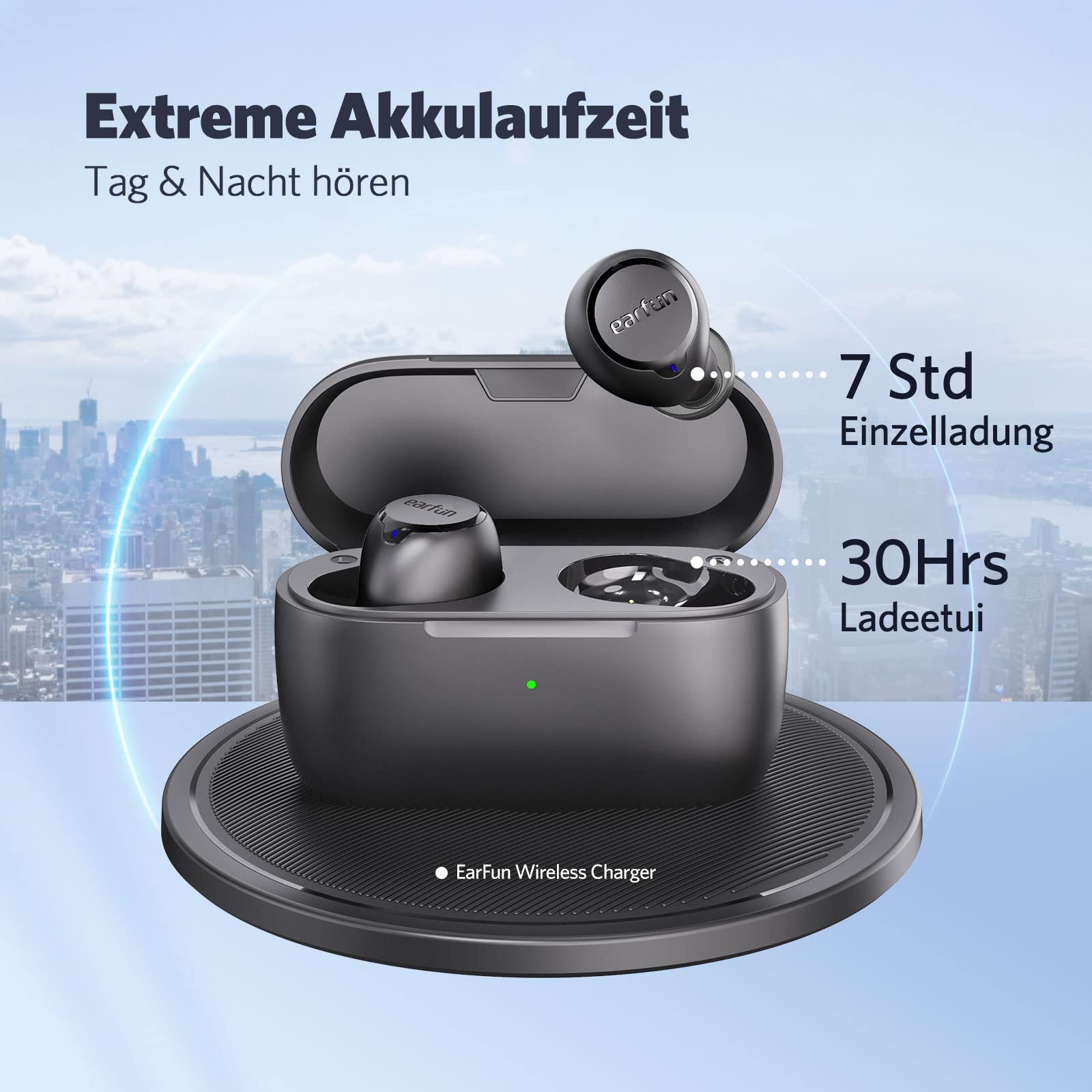 Наушники EarFun Free 2S Bluetooth Вкладыши aptX HiFi Audio - 4 Микрофона CVC 8.0, Чистые Звонки, 60мс Низкая Задержка, Богатый Бас Беспроводные Наушники, 4 Пары Вкладышей, IPX7 Защита от Воды, EQ в, фото №6