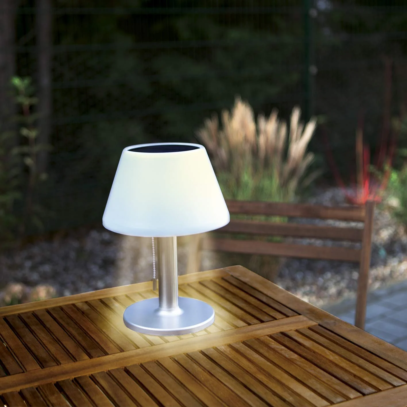 Настільна світлодіодна сонячна лампа EASYmaxx Maxxmee LED Solar 4-8 год Срібляста, фото №2