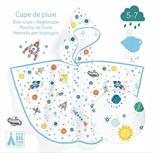 Детское пончо-дождевик унисекс Djeco Lifestyle Rocket synthetic.ua - Фото 1