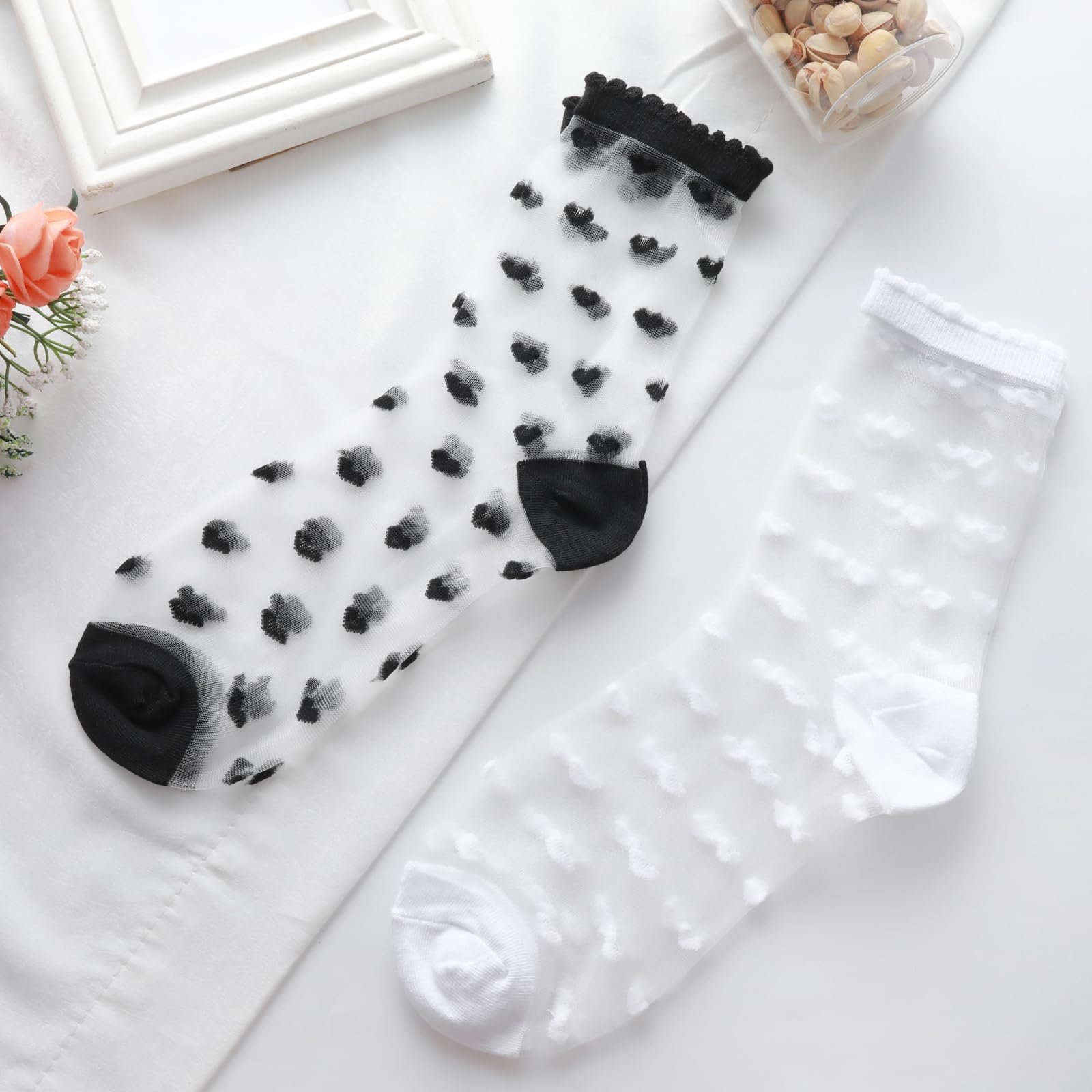 Носки Lusofie Прозрачные Тонкие 6 пар Черный, фото №3