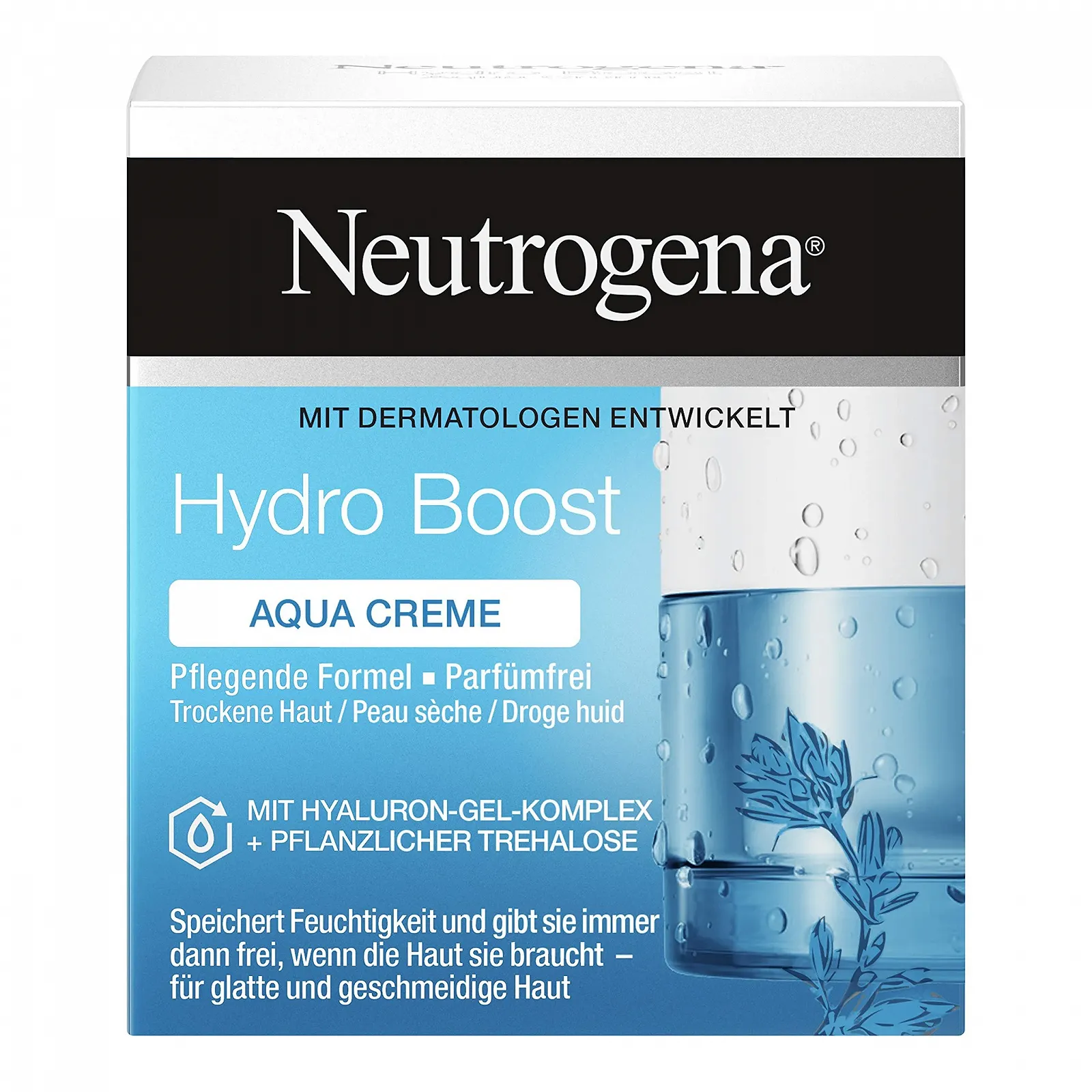 Крем для обличчя Neutrogena Hydro Boost Aqua Cream зволожуючий з гіалуроновою кислотою та рослинною трегалозою, 50 мл, фото №2