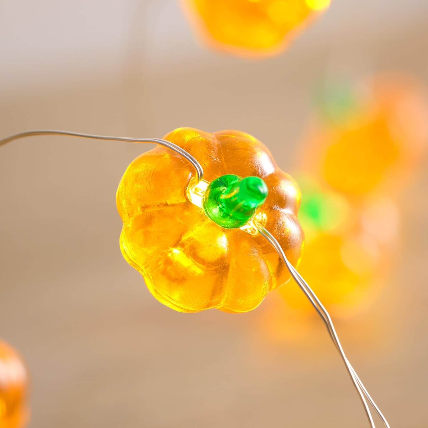 Гирлянда Lights4fun Тыква 20 LED с таймером для осеннего украшения, работающая от батареек, фото №5