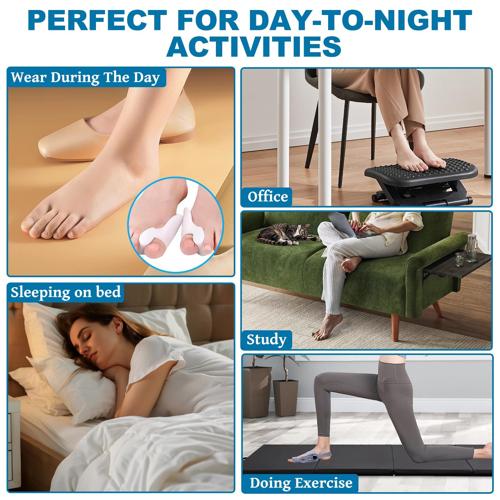 Шина для коррекции Hallux Valgus Регулируемая шина с поворотным регулятором, силиконовый разделитель, фото №6