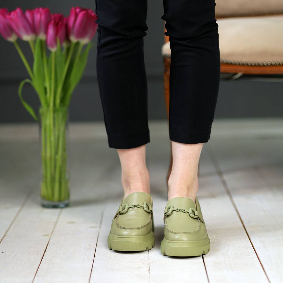 Туфлі Лофери жіночі шкіряні 4S 584059 Авокадо 36 38 40 41, фото №4 Туфлі Лофери жіночі шкіряні 4S 584059 Авокадо 36 38 40 41, фото №4