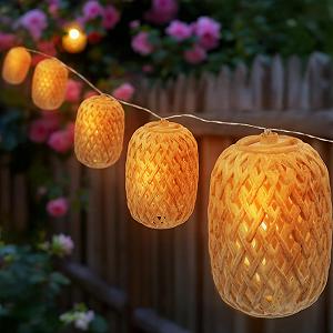 Гирлянда Spetebo Солнечная 10 овальных фонарей 450 см LED теплый белый - Фото 1
