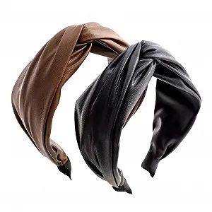 Обруч Кожаный Pack of 2 PU Кожа Черный и Коричневый - Фото 1