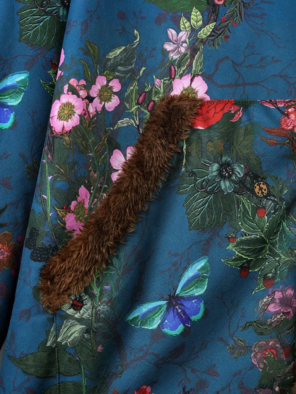 Куртка LITTLA Зимняя Теплая на Флисовой Подкладке, Винтажный Цветочный Принт, фото №4