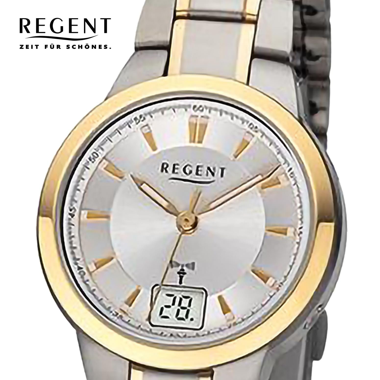 Женские часы Radio REGENT Bico FR271 Титан, серебристый, золотой, серебристый, браслет, фото №2 Женские часы Radio REGENT Bico FR271 Титан, серебристый, золотой, серебристый, браслет, фото №2