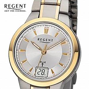 Женские часы Radio REGENT Bico FR271 Титан, серебристый, золотой, серебристый, браслет synthetic.ua - Фото 1