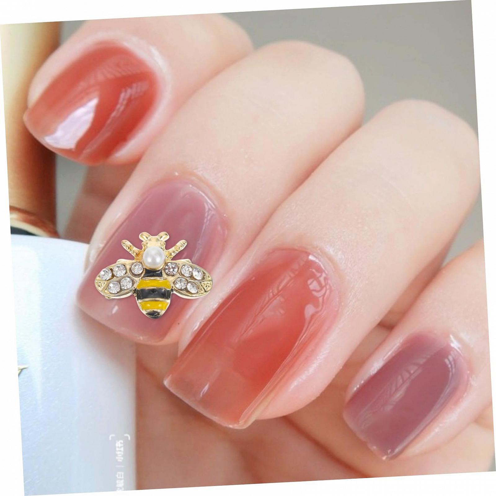 Подвеска для ногтей FRCOLOR Металл Пчелка Украшение для ногтей Свадебное украшение Стразы Украшения для ногтей Alloy 3D ABS, 40 шт, фото №4