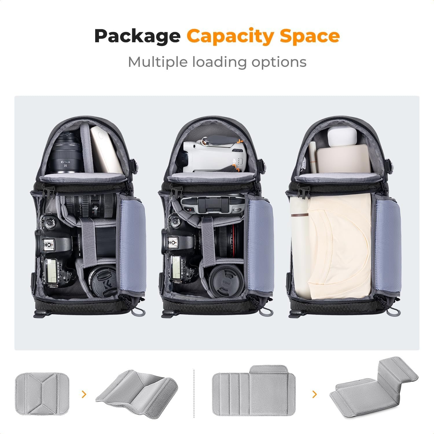 Рюкзак для камери K&F CONCEPT / 20x13x40см / Чорний, фото №4