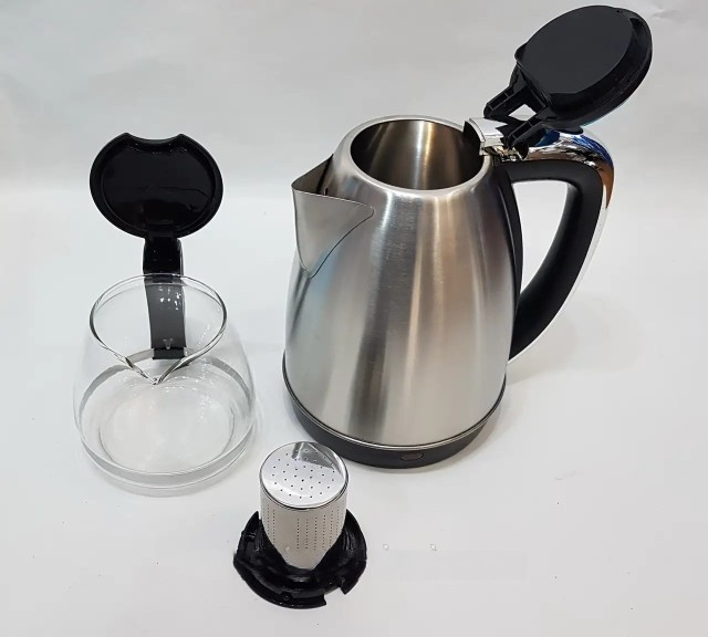 Комплект электрочайник с заварником на подставке из нержавеющей стали Rainberg RB-2504, фото №2 Комплект электрочайник с заварником на подставке из нержавеющей стали Rainberg RB-2504, фото №2