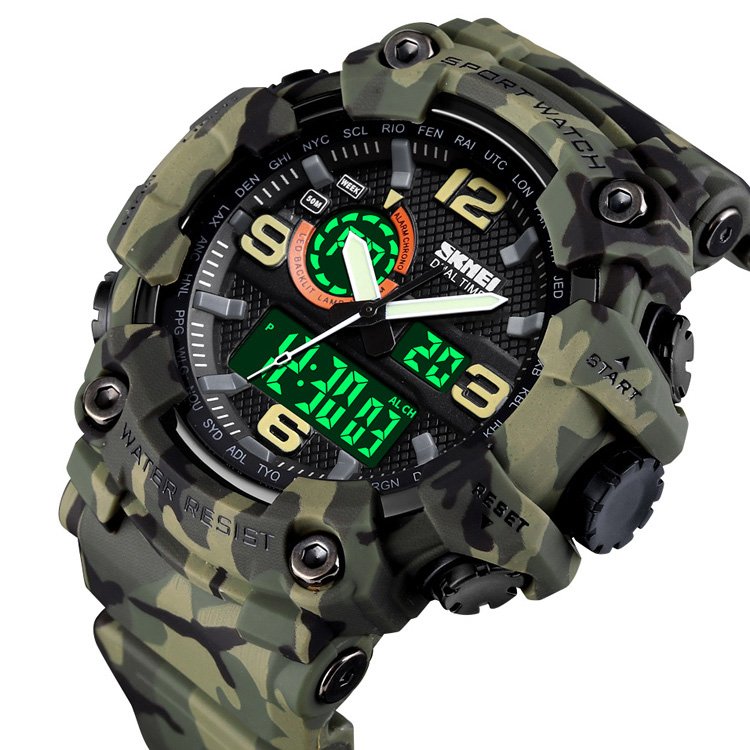 Годинник Skmei 1520CMGN Green Camo, фото №2