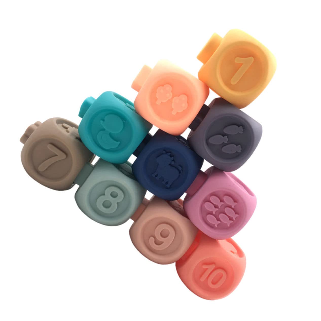 Игрушка PHENOFICE 1 Set Digital Building Blocks Chew Toy для детей Soft Rubber, фото №1