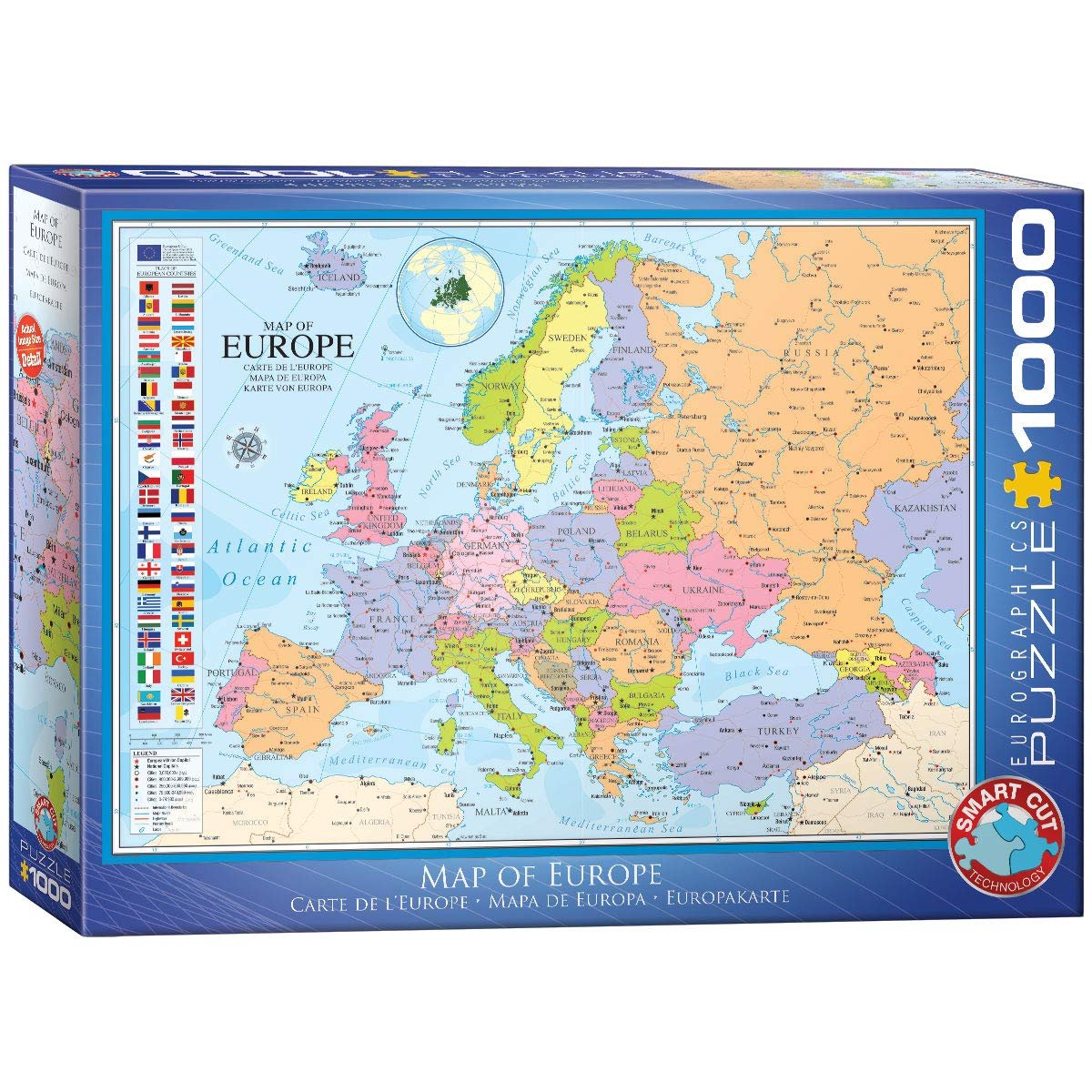 Пазл Eurographics Map of Europe 6000-0789 1000-Piece, фото №1