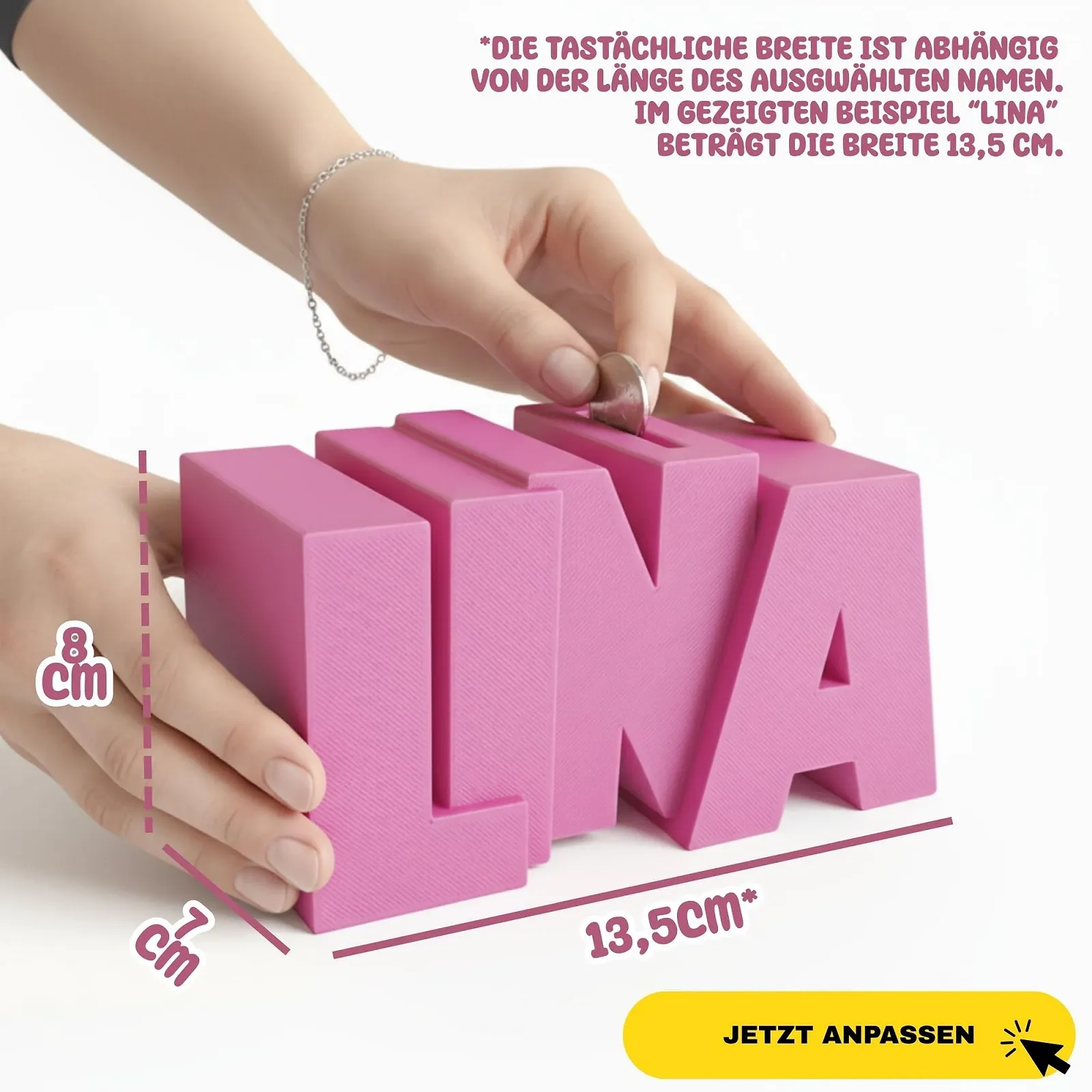 Скарбничка дитяча персоналізована з ім'ям Подарунок на народження та хрестини Індивідуальна, фото №2